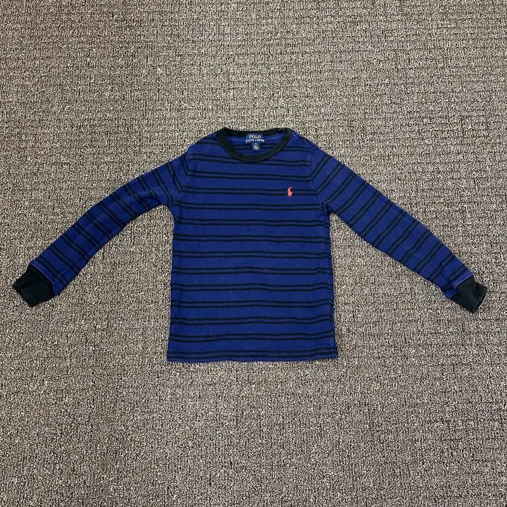 Polo Ralph Lauren Long Sleeve‎ Boys Size 6 Blue/Black Striped